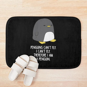 

Penguins can not fly I can not fla Therefore I am a Penguin Bath Mat Bathroom Bath Mat Set Mirrofiber Cartoon Bath Rug Set