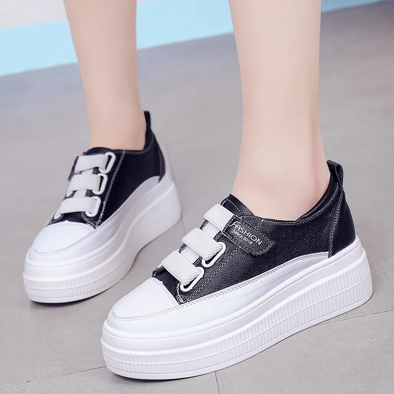 

2019 New Net Red Basic Wild White Shoes Cold Sticky Shoes Korean Version Of The Simple Platform Women's Vulcanize Shoes