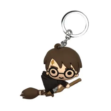 Harri Potter ПВХ 3D брелок игрушки Hedwig Добби Харри Гермиона Сова Рон фигура брелок Подвеска игрушки для детей брелок - Цвет: Лиловый