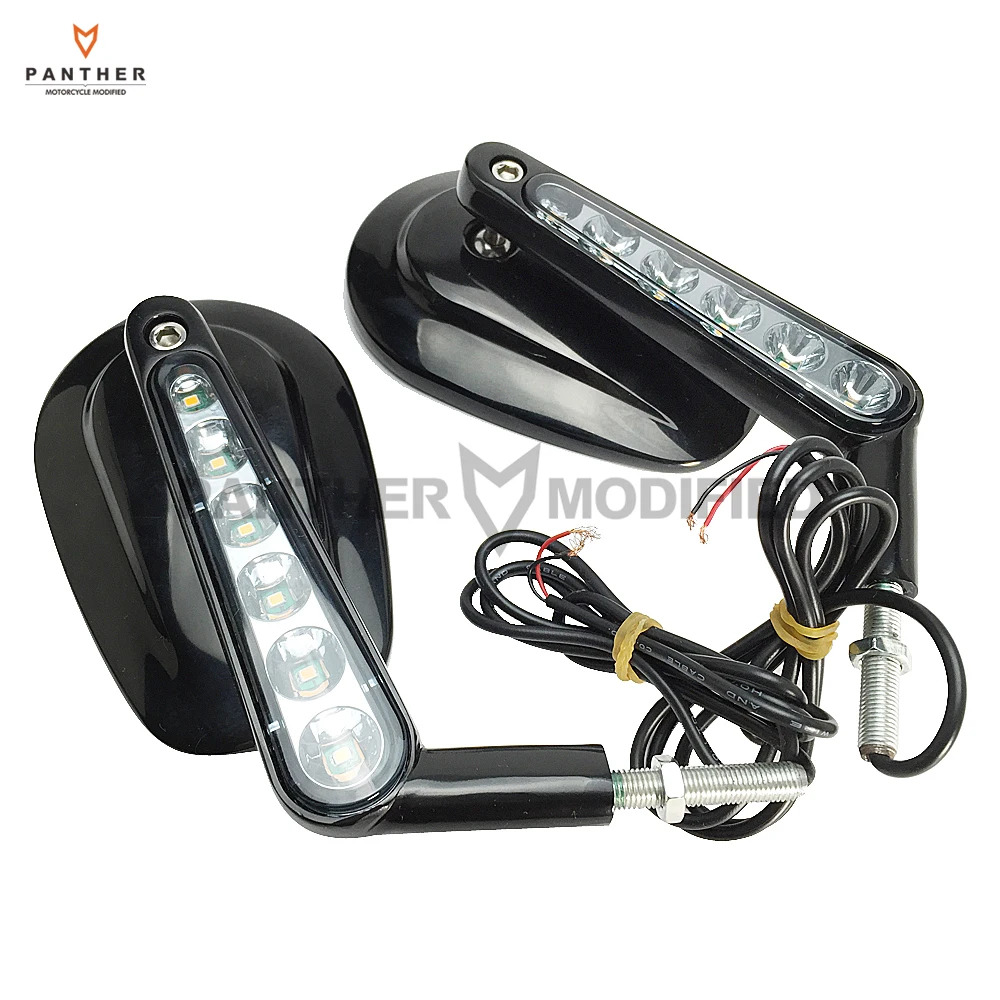  1 Pair Motorcycle Mirror LED Turn Signal Light Moto Rear side View mirrors case for Harley V-ROD V  - 4000043872859