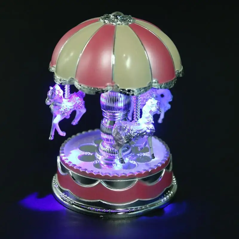 Caro use l Music Box светодиодный светильник Merry Go Round для детей, девочек, подарок на день рождения, Рождество, праздник, Свадебная вечеринка, украшение, детская игрушка
