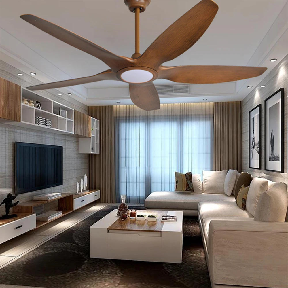 Коричневый 64 дюймов Роскошные Nordic потолочные вентиляторы Американский Ретро потолочный вентилятор творческий 5 лезвий деревянные дропшиппинг - Цвет лезвия: Коричневый