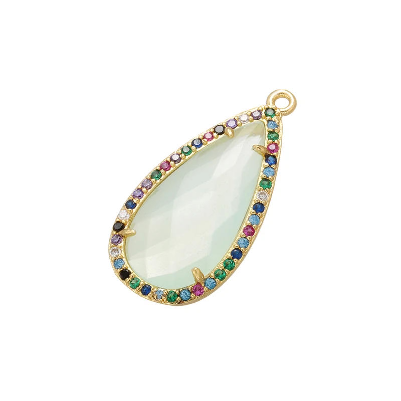ZHUKOU 14x28 мм Высокое качество ожерелье с каплевидными кристаллами кулон для женщин ожерелье серьги ювелирные изделия изготовление аксессуаров Модель: VD523