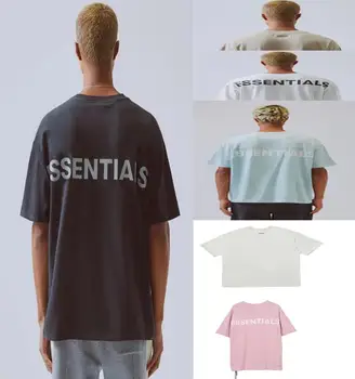 

New High Street Essentials Boxy FOG TEE T Shirt Men Wome Casual Cotton Big Patch Tag Embroidery Essentials T-shirts Top Tees