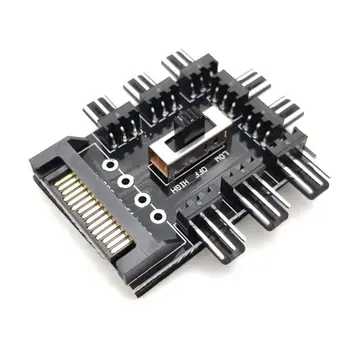

PC Cooler Cooling Fan Hub Splitter Cable PWM SATA Molex 12V 3Pin Power Supply Ad E65A