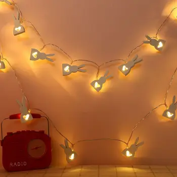 

Easter Wooden Rabbit Led Battery Box Light String Room Courtyard Bar Decoration Lantern