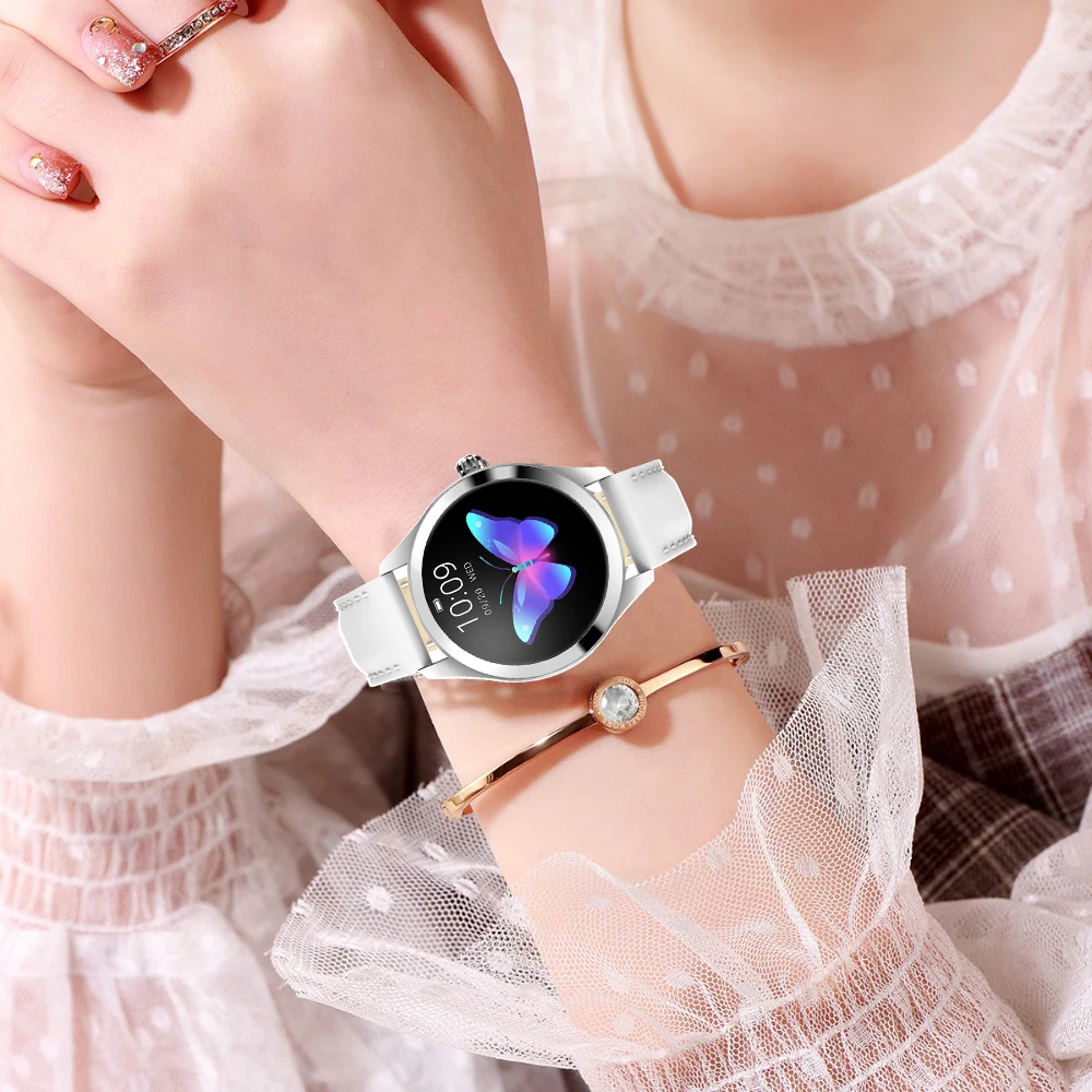 Baratos Reloj inteligente para mujer de YOCUBY KW10 IP68, resistente al agua, monitorización de ritmo cardíaco, reloj inteligente de acero inoxidable, pulsera de Fitness, reloj inteligente