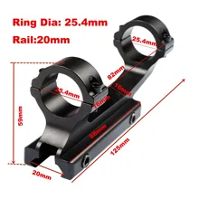 " 25,4 мм двойное кольцо прицел крепление для 20 мм Пикатинни Вивер адаптер тактический сверхмощный консольный охотничий аксессуар