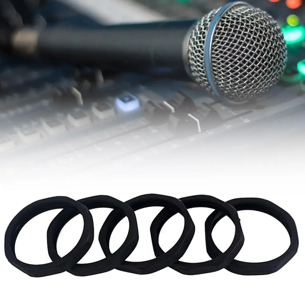 

5Pcs Soft Rubber Microphone Anti-Slip Anti-drop Ring Mic Protector Accessories