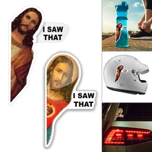 

10Pcs Car Stickers Funny I SAW THAT Jesus Car Decals Window Body Bumper Sticker Waterproof Car Styling Exterior Accessories