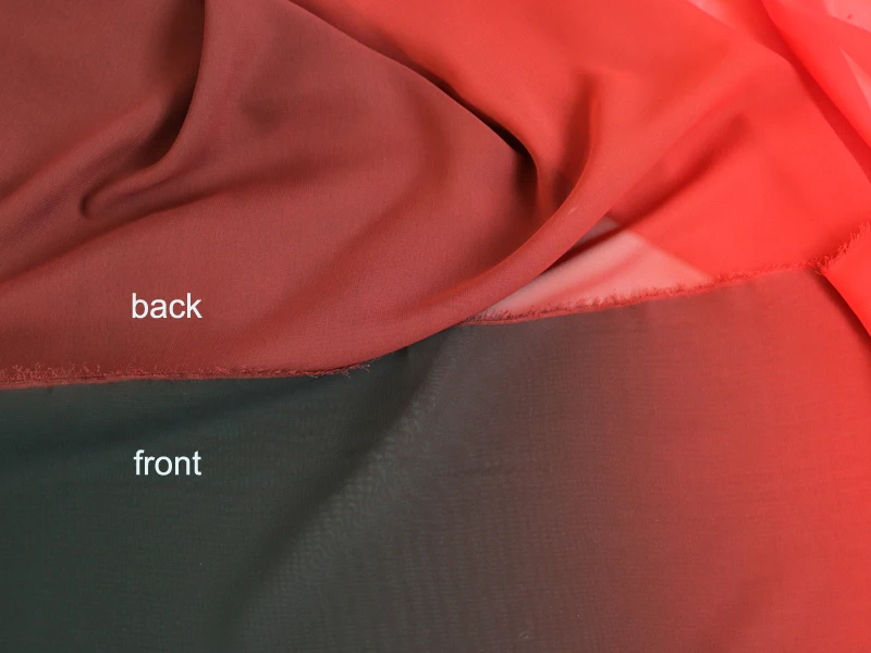 Tela de gasa con gradiente Gradual, tejido transparente de Color sombreado, Material para vestido de baile, 100cm x 145cm, 100D, negro-rojo, 2 tonos - Imagen 3