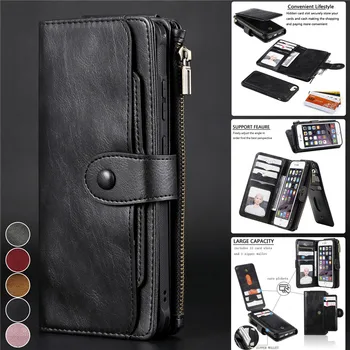 

Retro Leather Purse Case for iPhone SE 2020 8 7 6 6s Plus Magnetic Wallet Card Holder Cover for iPhone 11 Pro XS Max XR X Coque