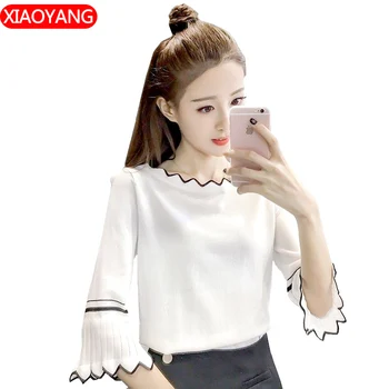 

Autumn Winter Striped Sweater Women Knitted Pullover Long Sleeves Elasticity Femme Jumper Thin stripe Black White Woman Clothes