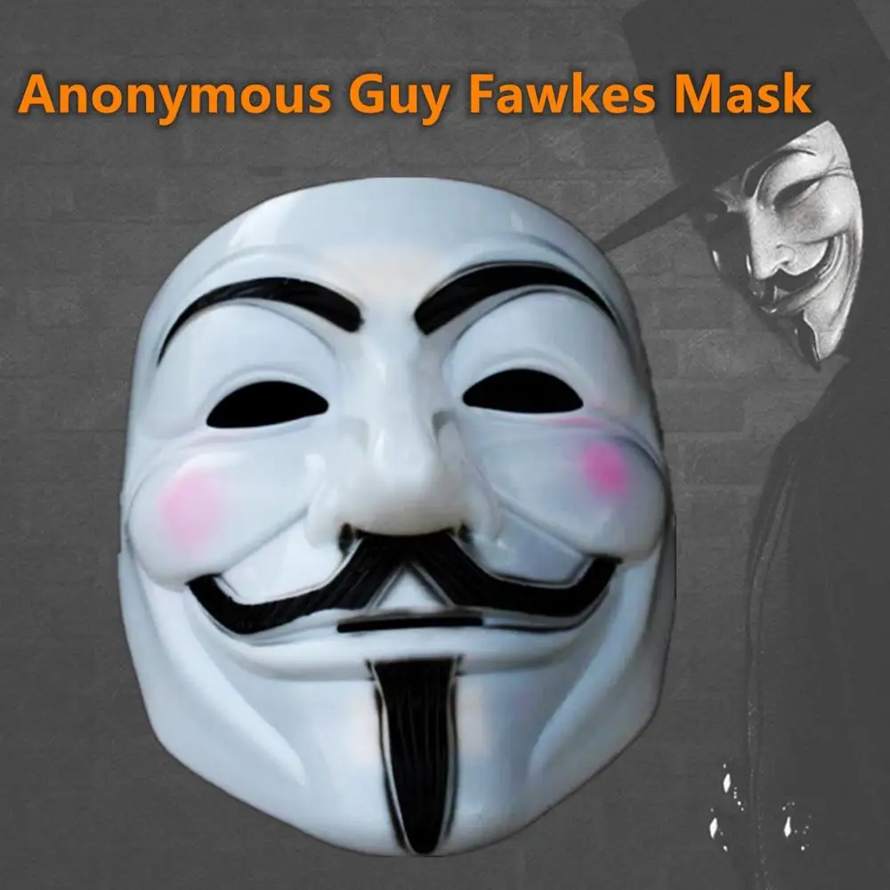 Practical Jokes Anonymous Guy Fawkes Mask Adult Costume macka mascaras halloween The V for Vendetta Party Cosplay masque | Дом и сад