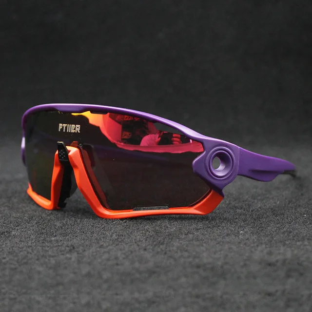 Ftiier 5 линзы TR90 поляризованные велосипедные солнцезащитные очки полная оправа спортивные очки велосипедные солнцезащитные очки для рыбалки красочные - Цвет: 5 lens purple
