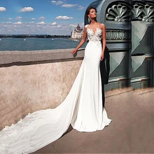 SoDigne Boho Свадебные платья Robe de mariee кружевной топ Русалка свадебное платье белое шифоновое платье невесты