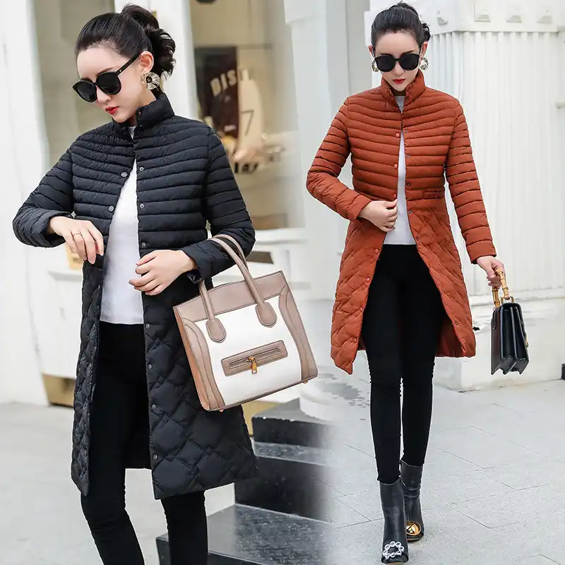 buttoned casual quilted coat