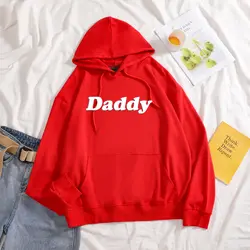 Daddy» женские толстовки с капюшоном; сезон осень толстовка Для женщин теплую осень свитер с длинными рукавами с капюшоном Новинка 2019