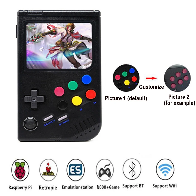 

Retro Game Console 3.5 Inch IPS Screen Raspberry Pi 3B LCL Pi Boy P ortable Handheld Video Game Player with 5000+ Games