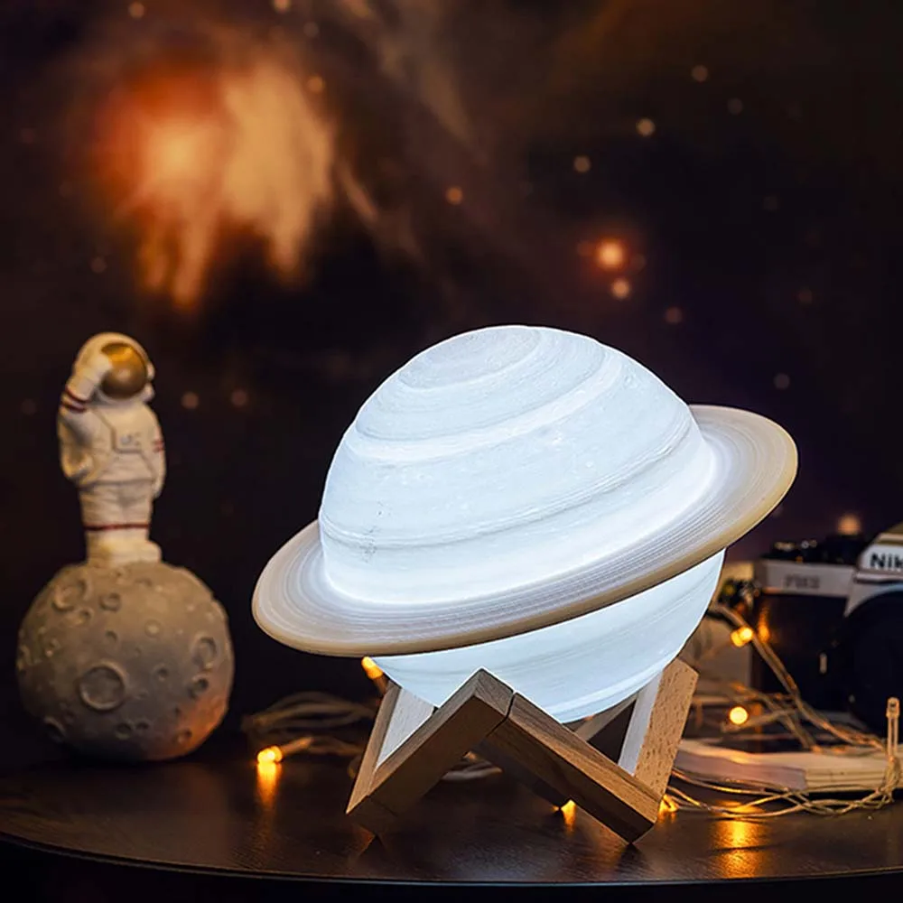 New 3D Printing Saturn Lamp Personality Smart Home Night Light Led Light Creative Moonlight Bedside Lamp Birthday Gifts Lamp 8