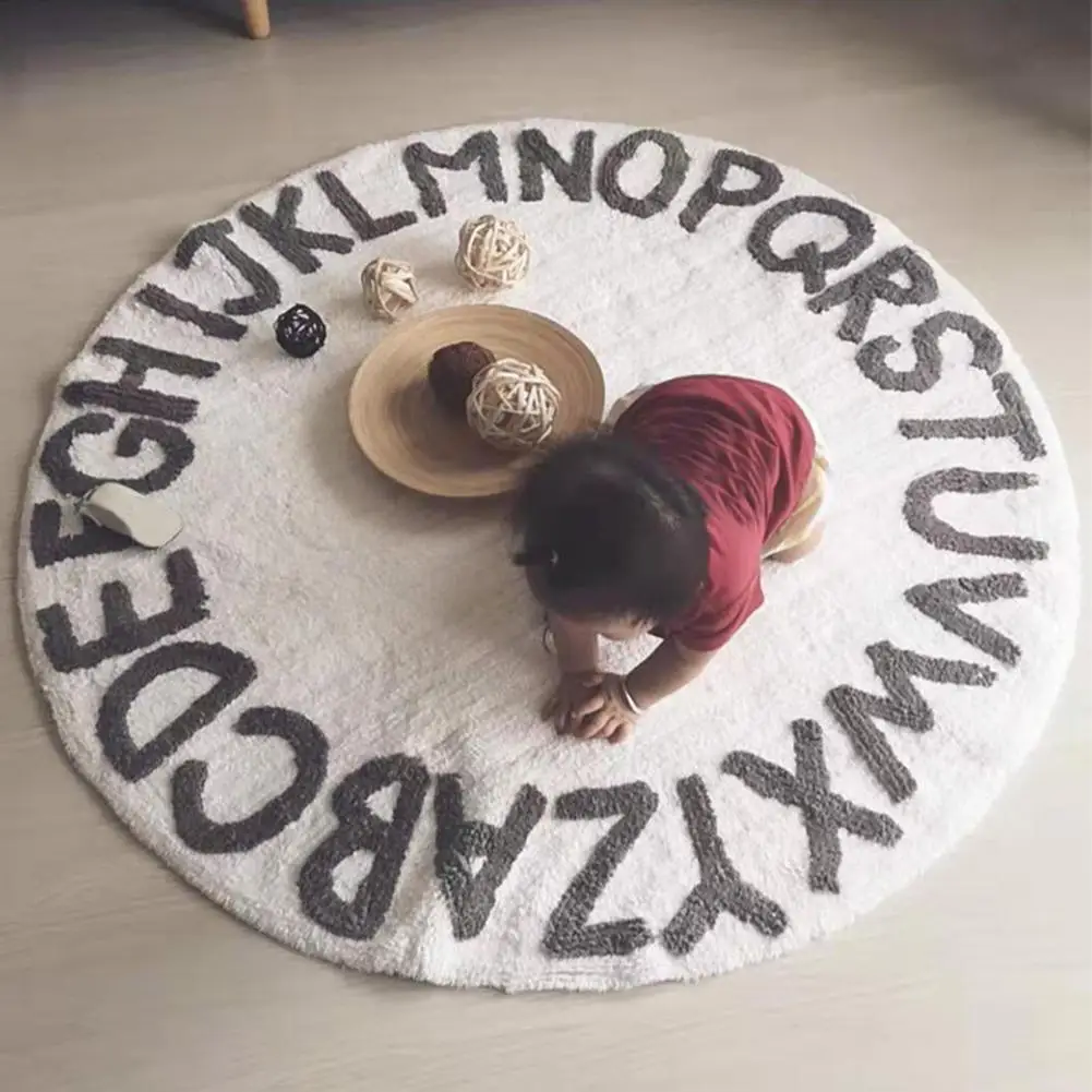 1,2 м круглый коврик, детский игровой коврик, органайзер для игрушек, противоскользящий игровой коврик с мультяшным животным для детей, напольный коврик, коврик для детской комнаты