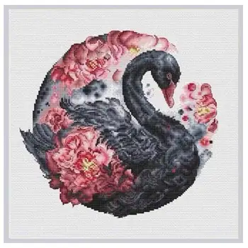 

Rose and black swan patterns Counted Cross Stitch 11CT 14CT 18CT DIY Cross Stitch Kits Embroidery Needlework Sets home decor