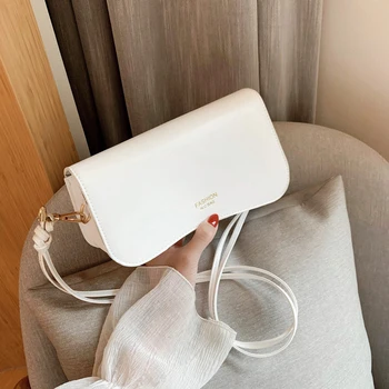 

French Solid Color Simple Solid Color Armpit Baguette Bags 2020 PU Leather Ladies Crossbody Bag Shoulder Bag Designer Wallet