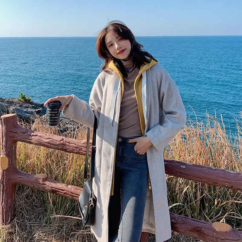 

Winter Coat Women New Arrival Fashion Cashmere Wool Coat Outerwear Female Long Thickening Warm Woolen Overcoat Women Trench Coat