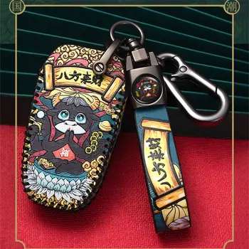 

Genuine Leather key Case for Peugeot 207 307 308 407 607 807 For Citroen C2 C3 C4 C5 C6 Flip Folding Car Key shell 2/3/4 Buttons