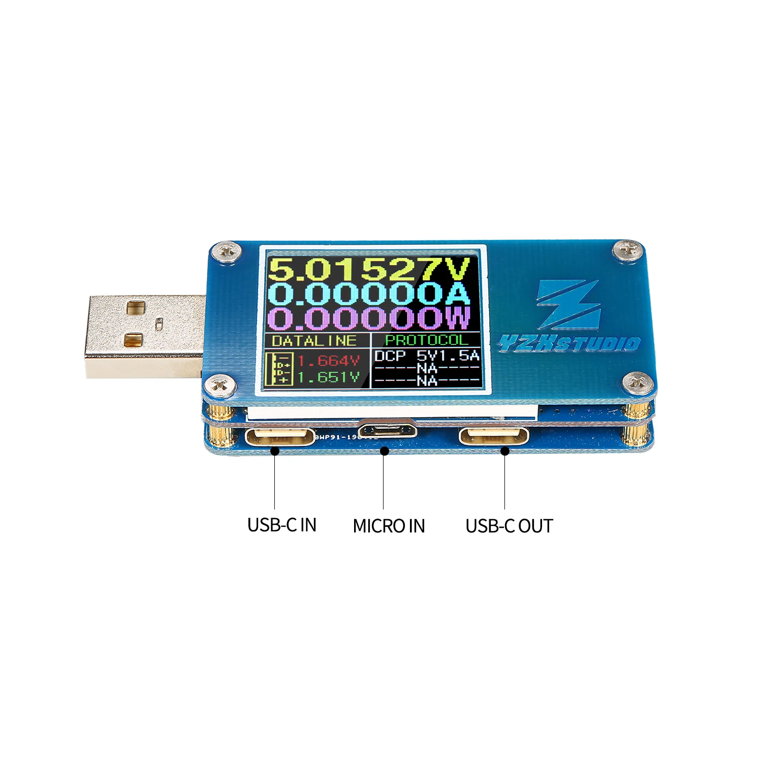 ZY1276P USB Тестер Вольтметр Амперметр измерительный прибор USB цифровой дисплей цветной экран ток напряжение Емкость Тестер