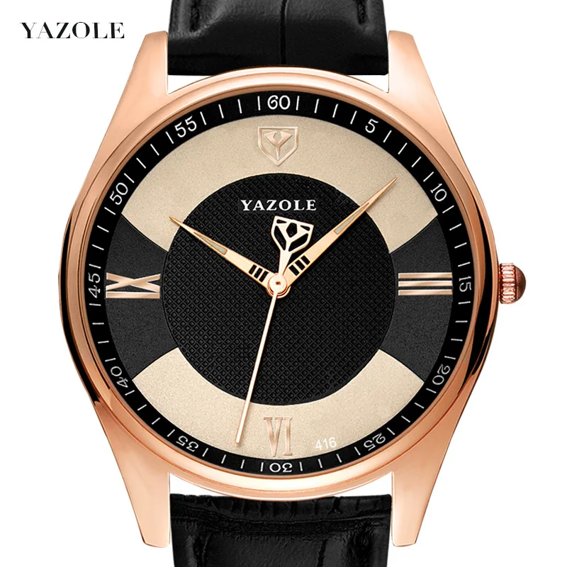 Кожаный ремешок relogio masculino светящиеся люксовый бренд YAZOLE мужские часы модные