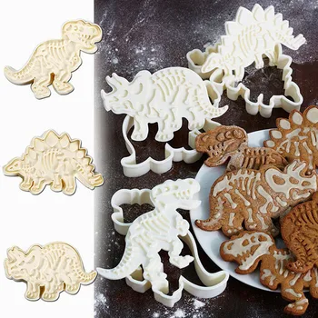 

3pcs dinosaur shape cookie mold creative children fondant cake decoration baking mold tool Molde de forma de dinosaurio