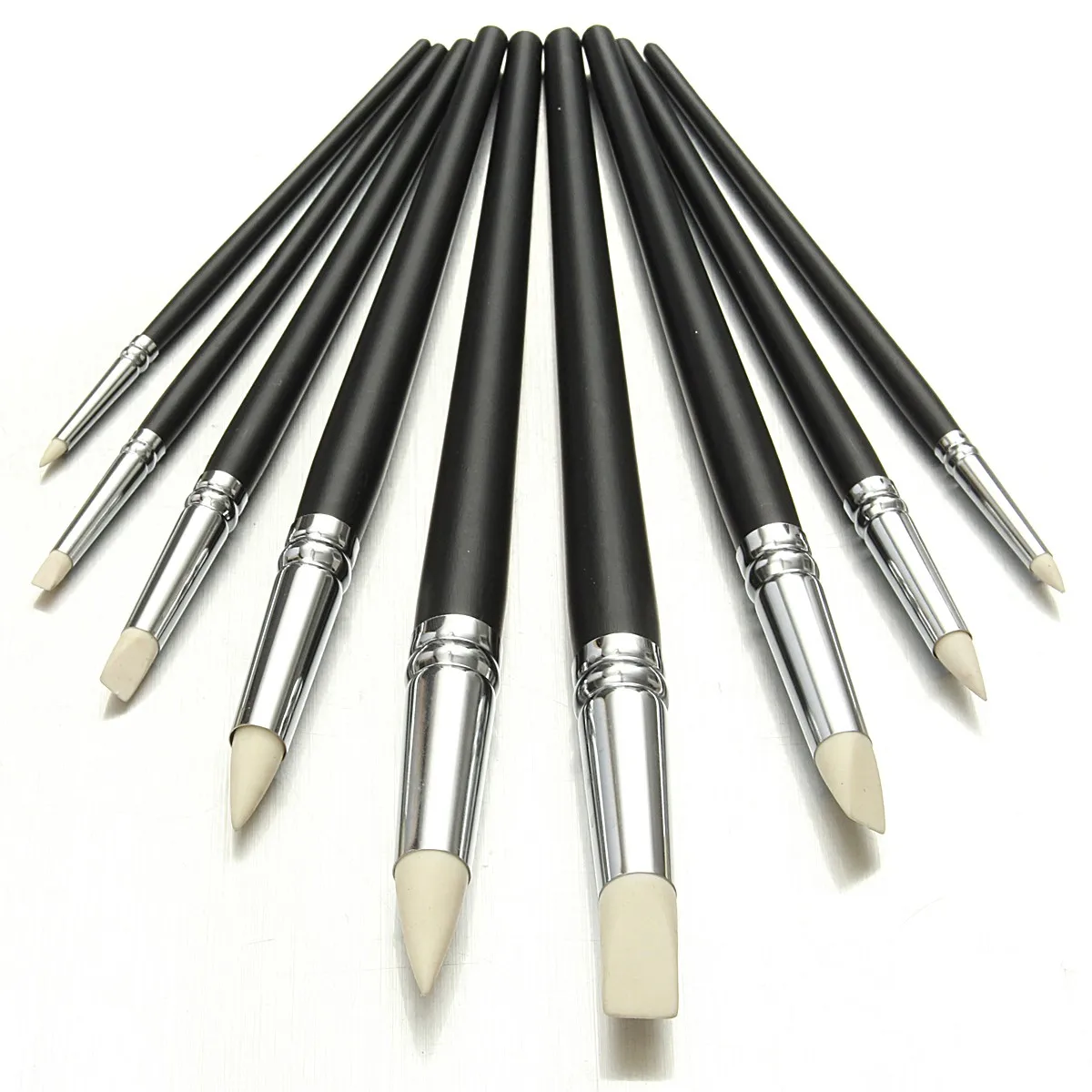 

9pcs Wood Handle Silicone Rubber Clay Shaper Sculpting Polymer Modelling Pottery Tools Set For DIY Crafts
