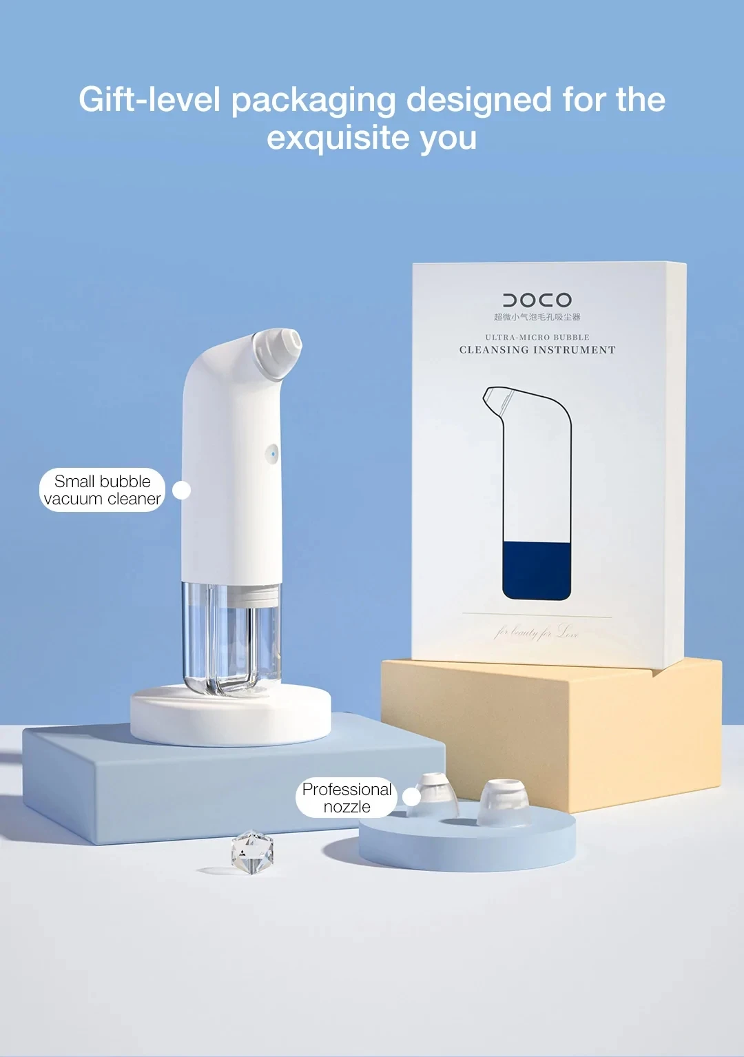 New Xiaomi DOCO Pore Vacuum Cleaner Blackhead Remover Electric Acne Cleaner Pore Cleaner Machine Facial Beauty Clean Skin Tool