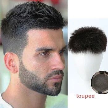

LANLAN Men's Wig toupee Head usage bald Alopecia Advanced knitting technology Dyeable 3 models Custom product