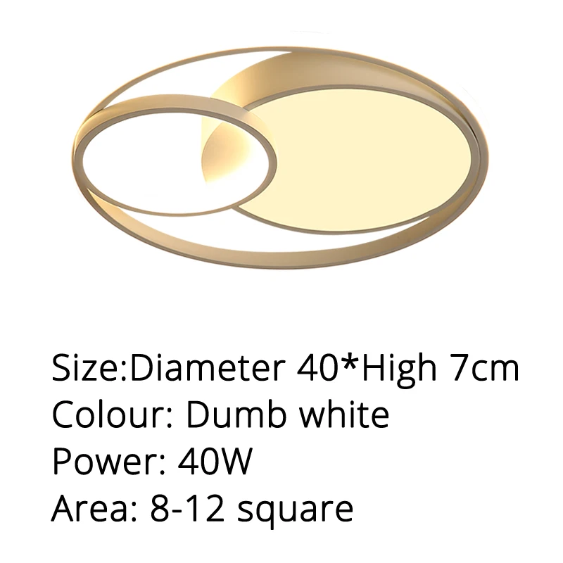 white 40cm Современный светодиодный потолочный светильник для спальни, кабинета, белого, черного, серого цвета, с рамкой, освещение в помещении - Цвет корпуса: white 40cm