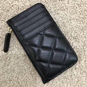 

Luxury fashion card bag wallet lingge shieepskin leather with caviar coin pruse