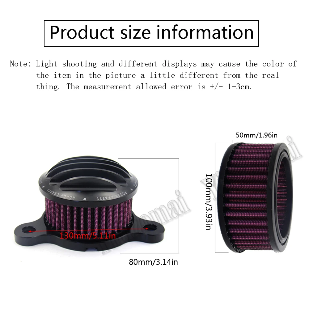 Motorcycle Air Cleaner Intake Filter System Aluminum For Harley-Davidson Sportster 883 1200 1991-2016 Iron 883 2009-2016