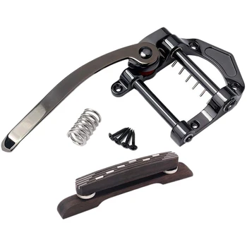 

Guitar Vibrato Tailpiece Tremolo Bridge Tailpiece Rosewood Bridge Saddle for 6 String Archtop Jazz Guitars Parts