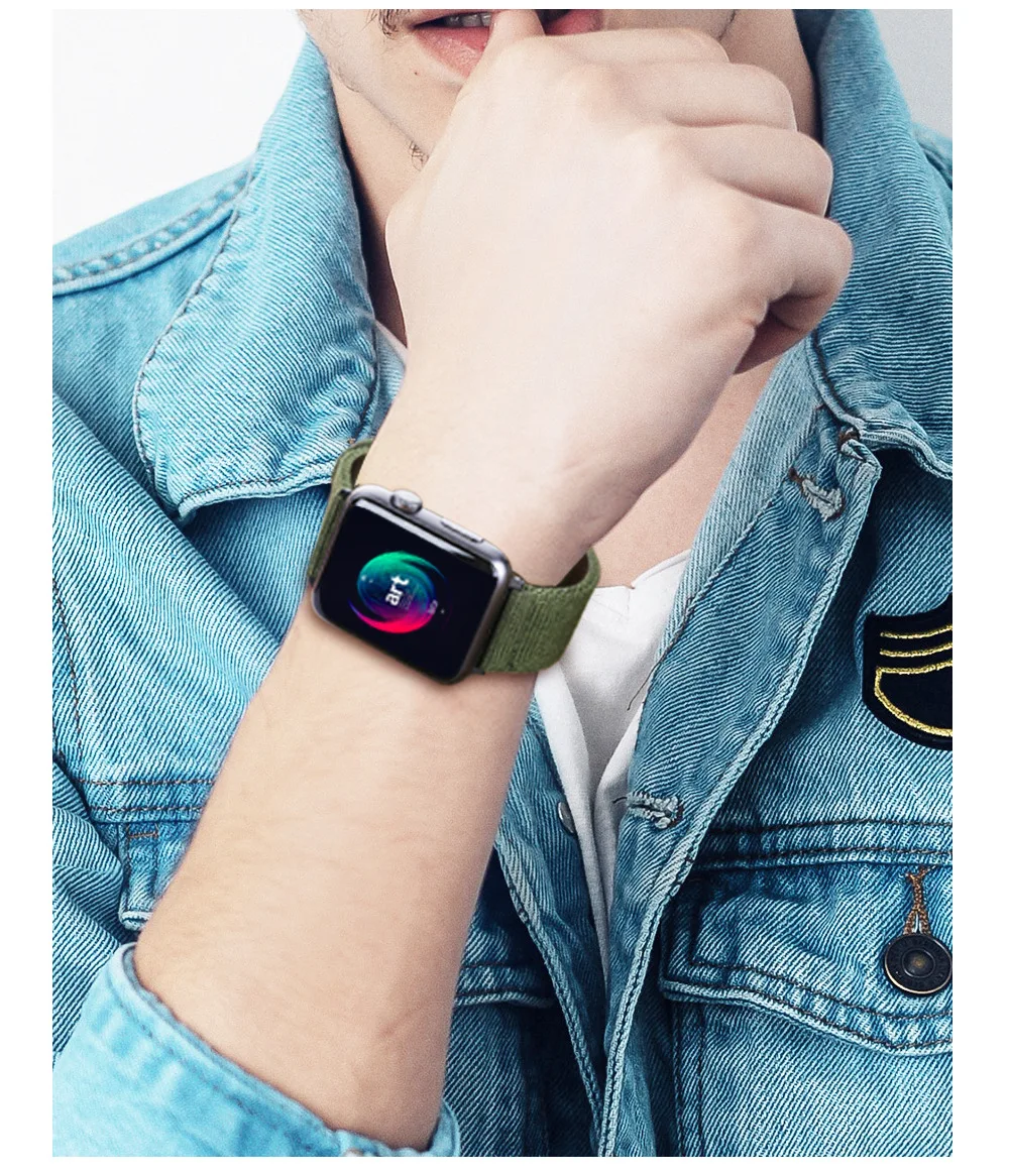 Нейлоновые ремни для Apple Watch 4 44 мм 42 мм ремешок 38 мм ремешки для Apple Watch Band 40 мм браслет для iWatch Series 5 4 3 2 1