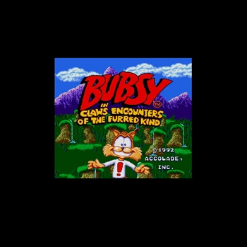 

Bubsy in Claws Encounters of the Furred Kind NTSC Version 16 Bit 46 Pin Big Gray Game Card For USA Game Players