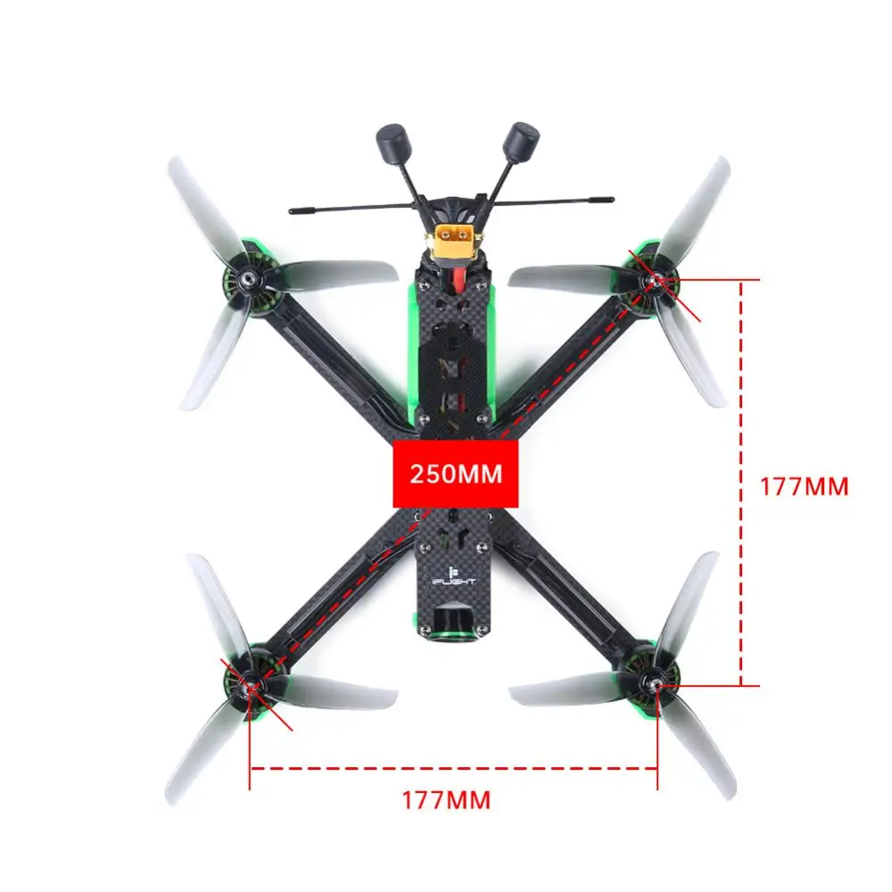 IFlight TITAN XL5 HD 250 мм 5 дюймов 4S 6S FPV BNF с GPS модулем/SucceX D F7 50A Stack/ XING 2208 motor/Nazgul 5140 Props для