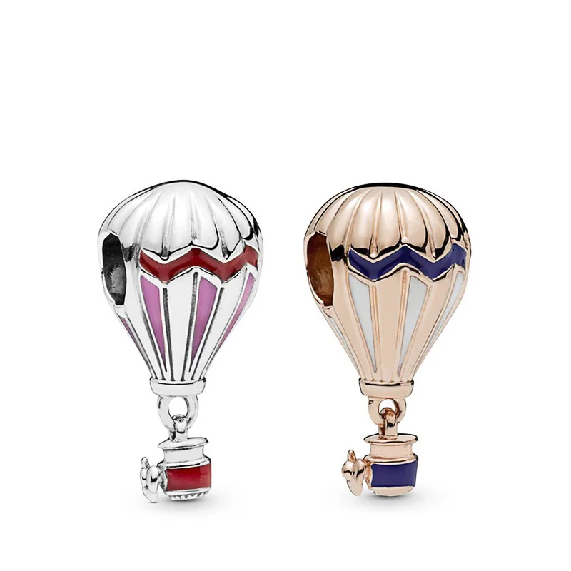 

Colorful Long Statement 2 Designs Hot Air Balloon Beads Charms Fit Original Pandora Bracelets for Women Girl Femme Bijoux DIY