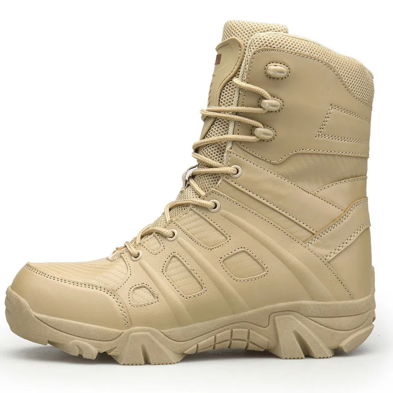  Men High Quality Military Leather Boots Special Force Tactical Desert Combat Boots Man Outdoor Shoe