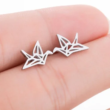 Paper Crane Starbeauty 2 шт собака кошка Дракон паук лошадь сердце Спираль пирсинг для пупка серьги женские ухо шпилька-Сережка для пирсинга ювелирные изделия для тела - Окраска металла: Paper Crane