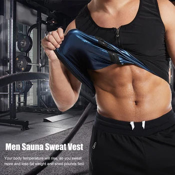 

With Zipper Solid Fitness Home Slimming Body Shaper Black Round Neck Waist Trainer Compression Weight Loss Men Sauna Sweat Vest