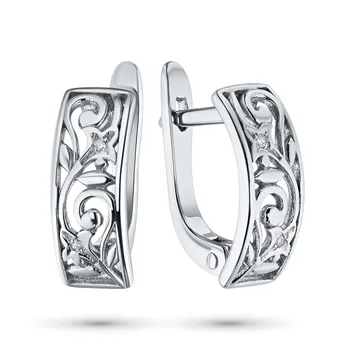 

Silver earrings with diamonds e0601sg09152600