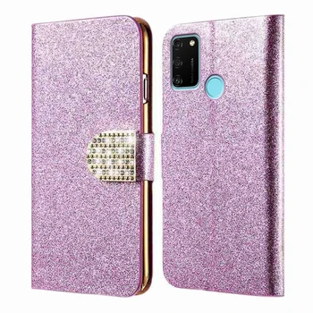 

Cover for Honor 9A Case Flip Leather Phone Cases Cover For carcasa para Huawei Honor 9 A MOA-LX9N Wallet Case Glitter honor9a a9