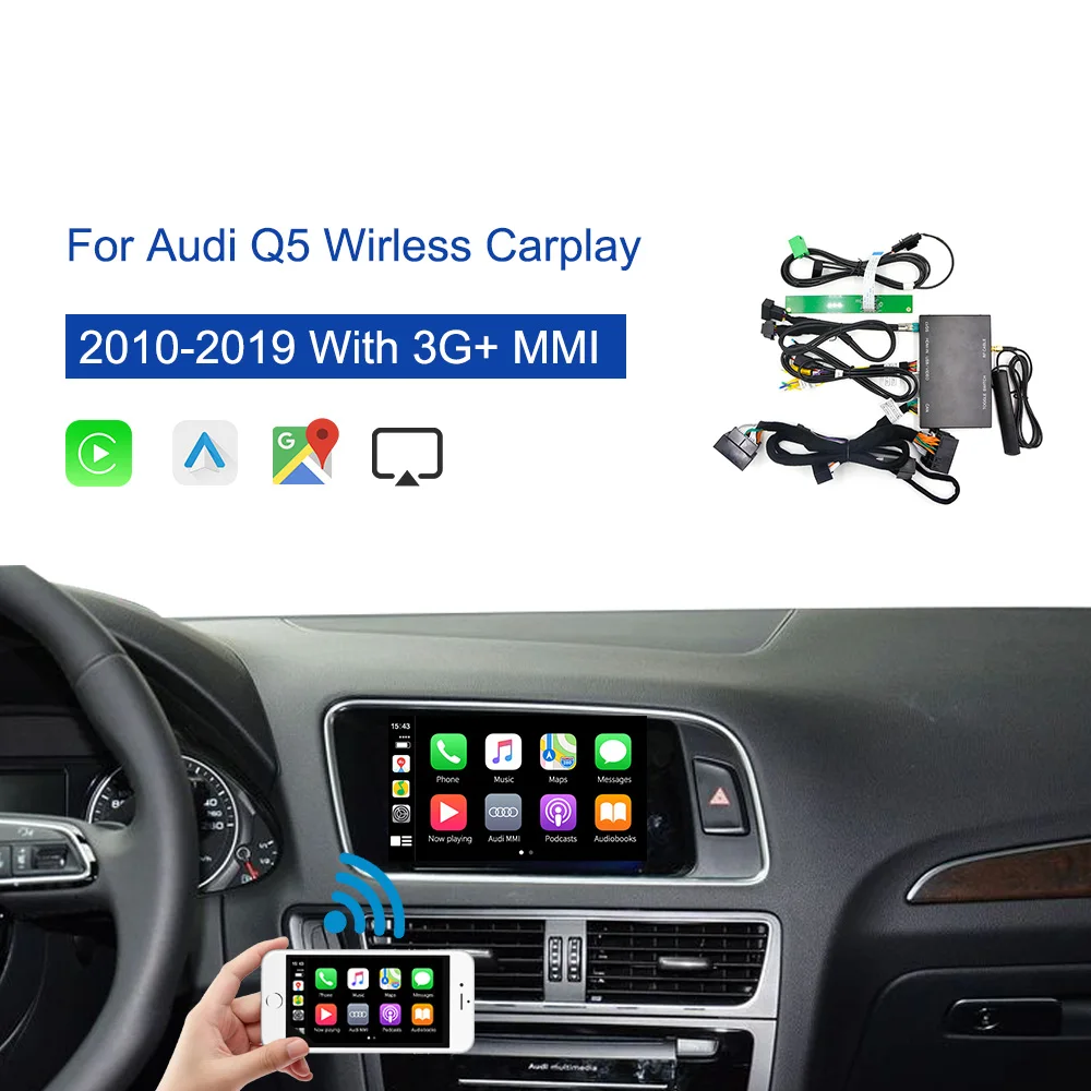 

Wireless Carplay Android Auto Carlinkt for Audi Q5 Car Multimedia player Support Mirror-link IOS13 Front and Rear Cameras