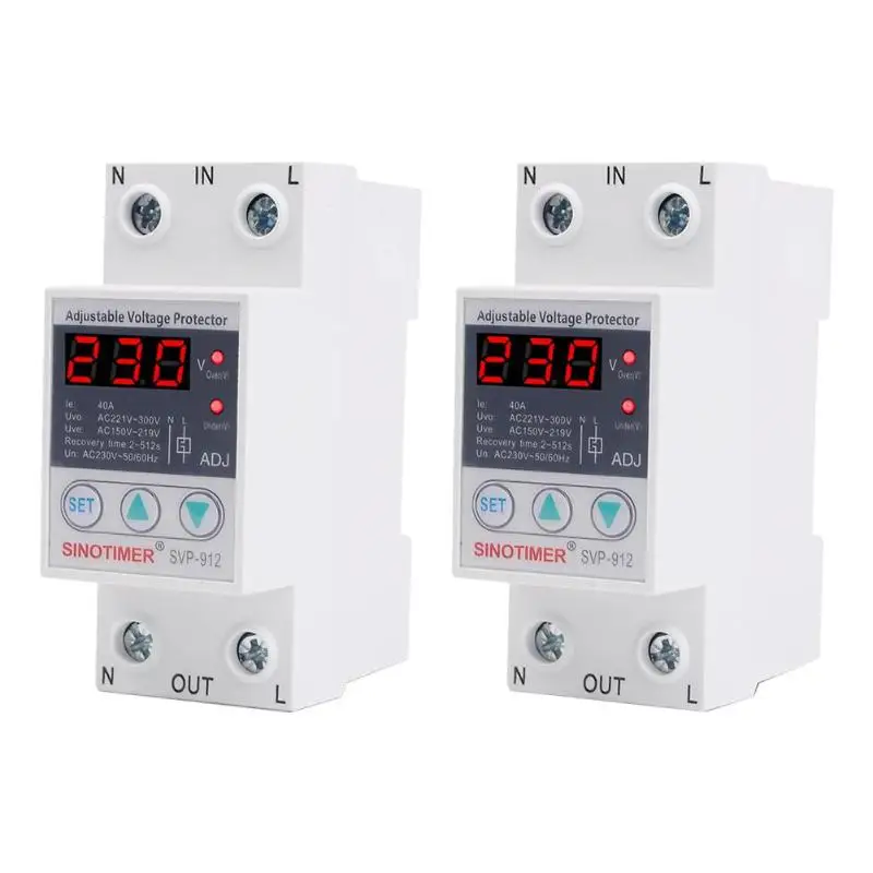 Домашний Применение светодиодный Дисплей SVP 912 40A 63A Din Rail 230V Регулируемый